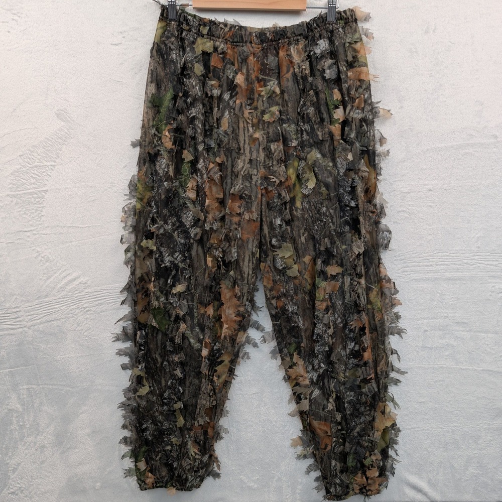 VTG Mossy Oak Ghillie Pants Men's L/XL Green 3D Leafy Camo Hunting Tactical Y2K